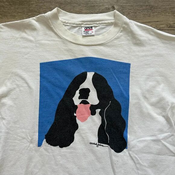 Vintage 90s Cocker Spaniel Dog T-Shirt Size Large RARE - Picture 2 of 6